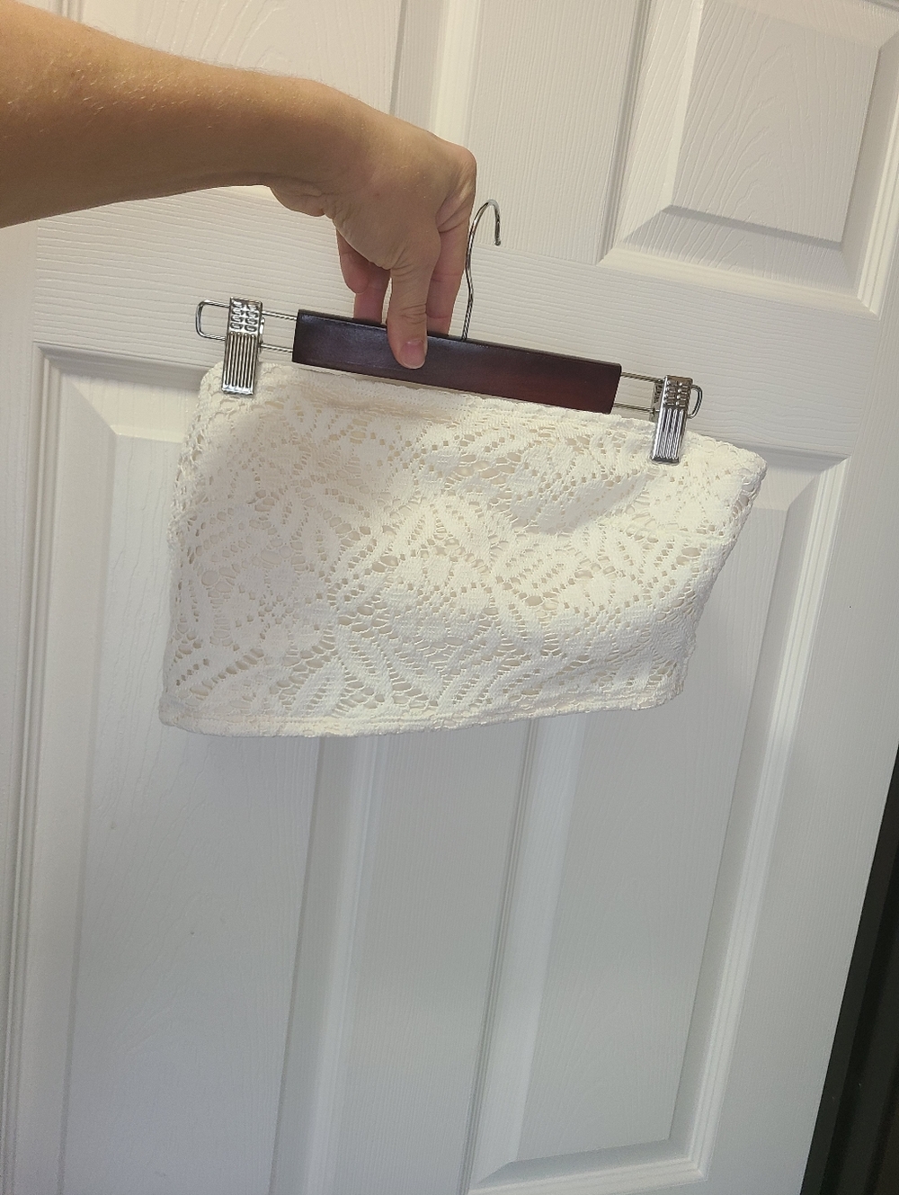 Aerie White Lace Bandeau Top